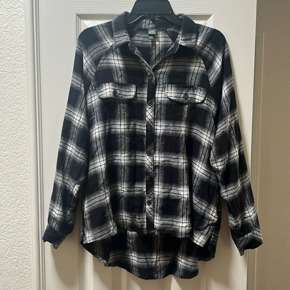 Wild Fable Plaid Button-Down Top - Picture 1 of 5
